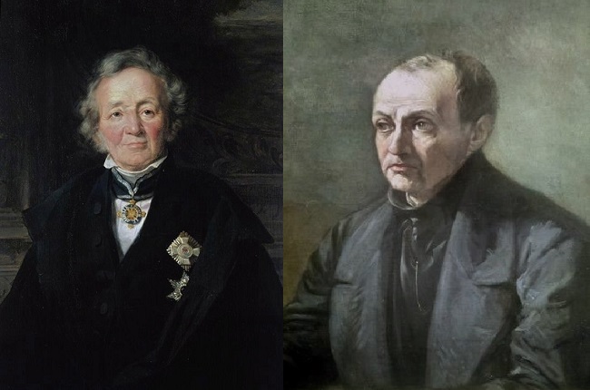 von Ranke y Augusto Comte, exponentes del historicismo y el positivismo histórico