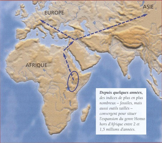 Mapa de la salida de África