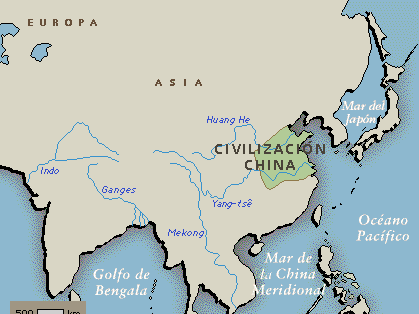 Porción de terreno ocupada por las primeras civilizaciones en China