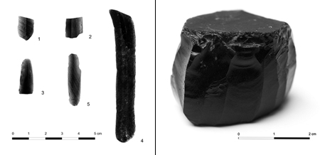 Seis piezas de obsidiana halladas en la Península Ibérica venidas desde el mundo griego, evidenciando las redes de intercambio