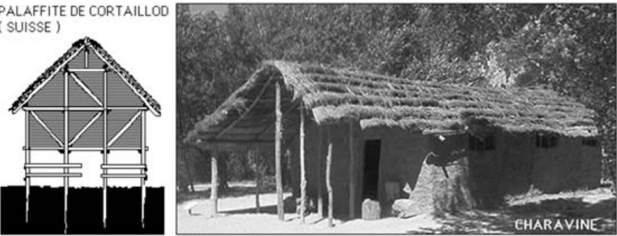 Reconstrucción de un modelo de cabaña típico de la cultura de Cortalloid