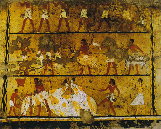Parte de la decoración mural de la capilla de la tumba de Iti, datada del PPI