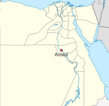 Ubicación de la actual ciudad de Assiut, en el mismo sitio en el que se encontraría en el pasado Asyut