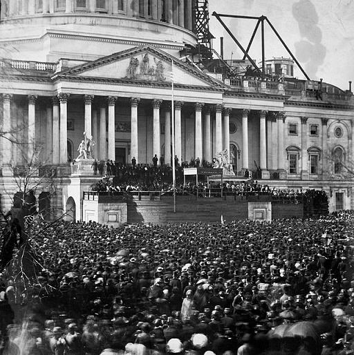 Fotografía histórica del 4 de marzo de 1861, fecha en la que Lincoln tomó posesión del cargo de presidente