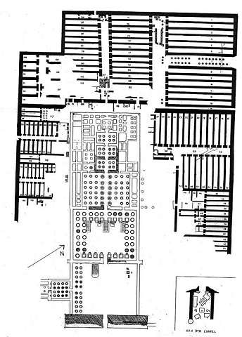 Planta del monumental complejo funerario de Ramsés II, el Ramesseum