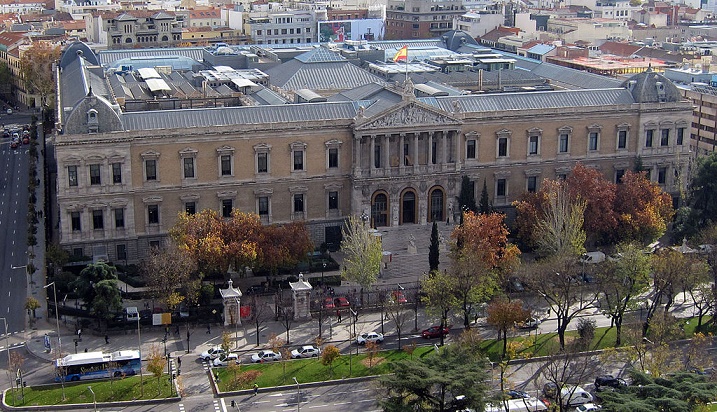 Vista aérea del estado actual de la Biblioteca Nacional de España