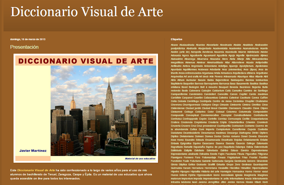 Captura de pantalla de este genial diccionario visual online de arte