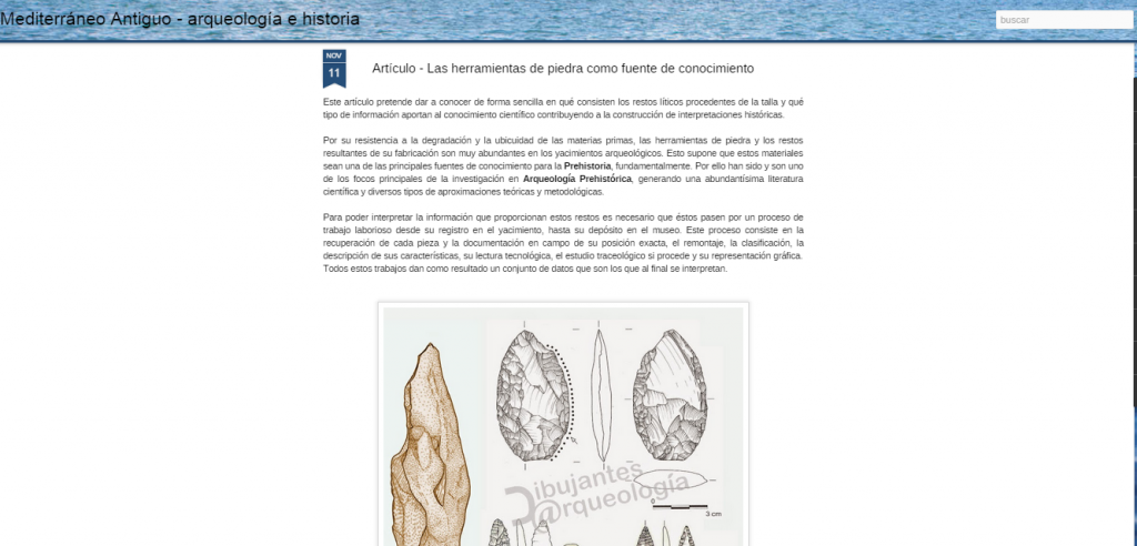 Captura de pantalla de uno de los artículos de este gran blog de Historia y arqueología