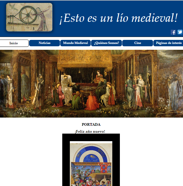 Captura de pantalla general de esta fantástica web de Historia Medieval
