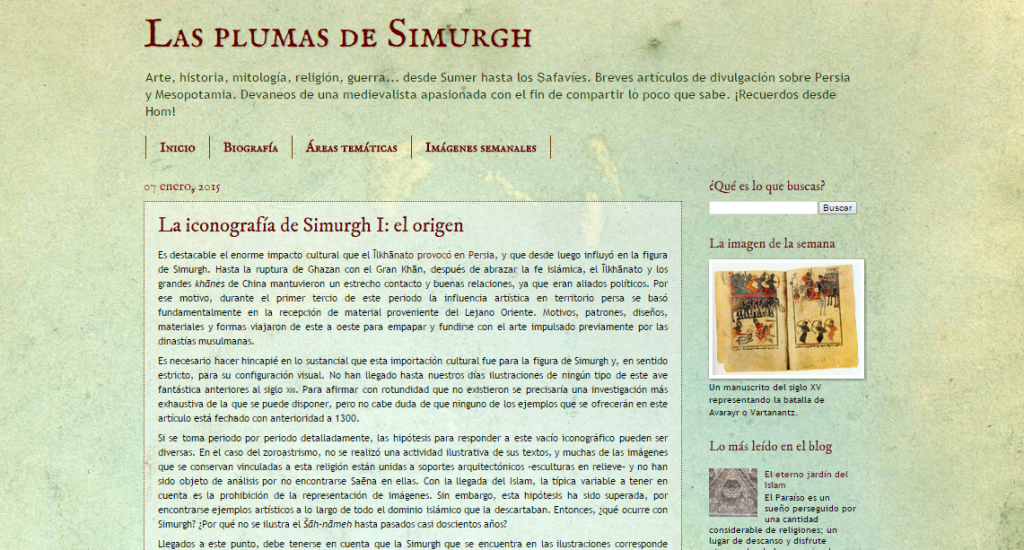 Captura de pantalla general de este gran blog de Historia oriental