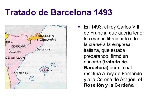 Imagen que explica el Tratado de Barcelona de 1493
