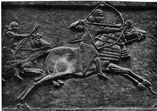Relieve en el que se puede ver al rey asirio Ashurbanipal cazando