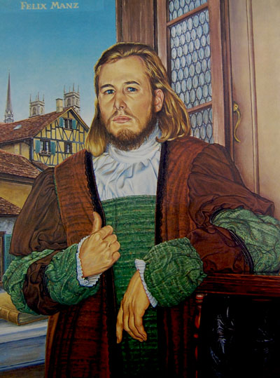 Retrato de Felix Manz, uno de los líderes del anabaptismo religioso