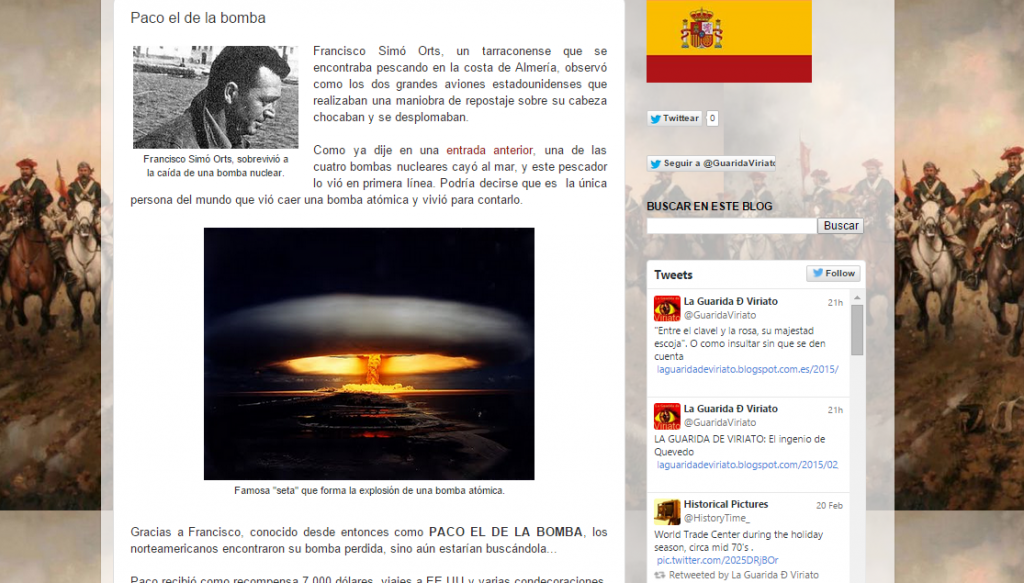 Captura de pantalla de una de las anécdotas curiosas de este blog de Historia de España