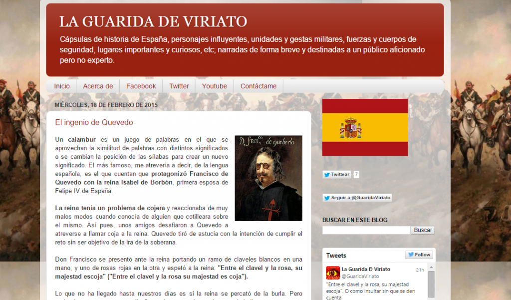 Captura de pantalla general de este blog de Historia de España