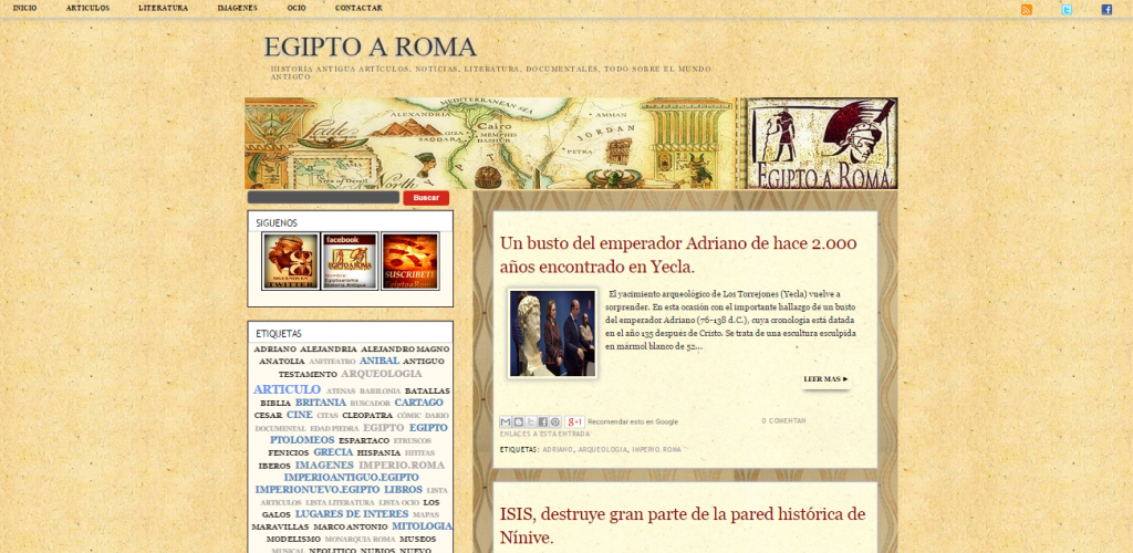 Captura de pantalla general de este gran blog de Historia Antigua