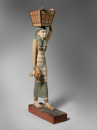 Estatua de una mujer portando ofrendas. 2020 a.C. Tumba 280 de Tebas. Museo metropolitano de arte de Nueva York