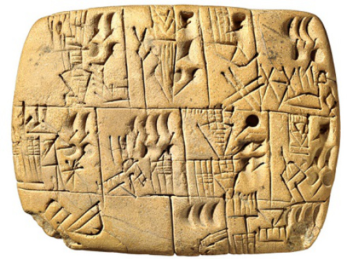 Tablilla con escritura cuneiforme