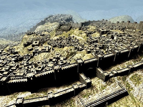 Reconstrucción de cómo debió ser Hattusas, la capital hitita