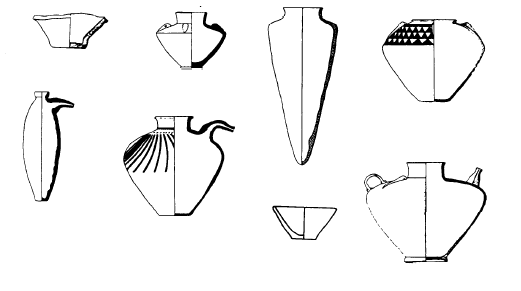 Algunas de las piezas cerámicas más características de los momentos más tardíos del periodo de Uruk