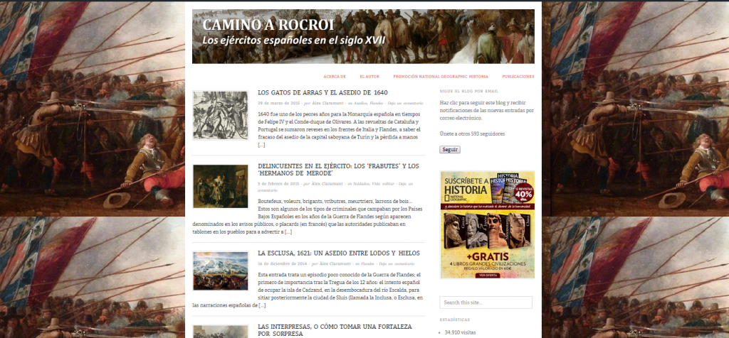 Captura de pantalla general de este gran blog de Historia militar española