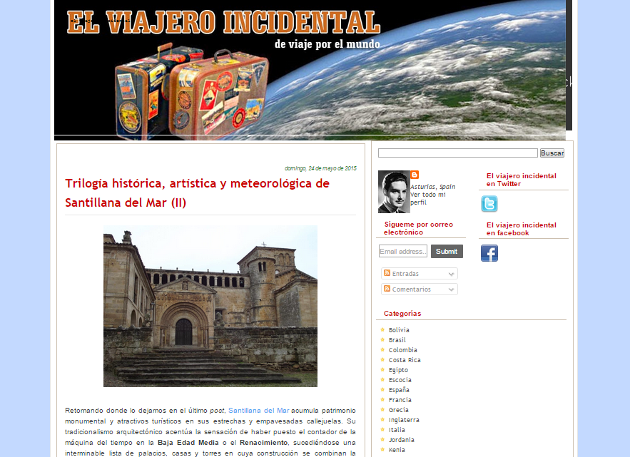Captura de pantalla general de este gran blog de viajes con Historia