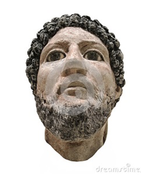 Excepcional busto egipcio de un hombre con barba