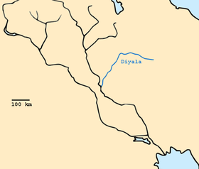 Localización del río Diyala en Mesopotamia