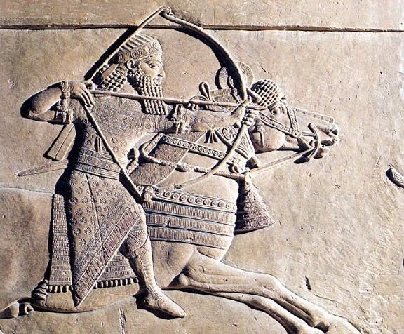 Escena de cacería en el palacio del rey neoasirio Assurbanipal