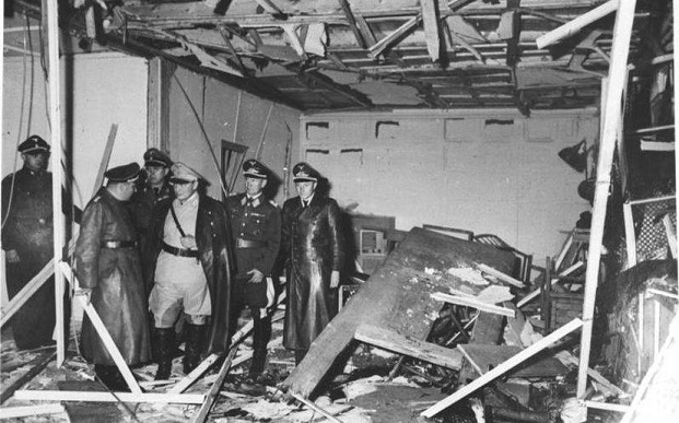 Estado en el que quedó la sala en la que se produjo la explosión a la que Hitler sobrevivió