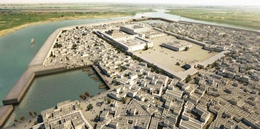 Reconstrucción aproximada de cómo sería la ciudad de Ur a finales de la III Dinastía