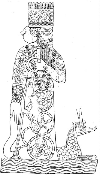 El dios Marduk de Babilonia con un dragón de mascota