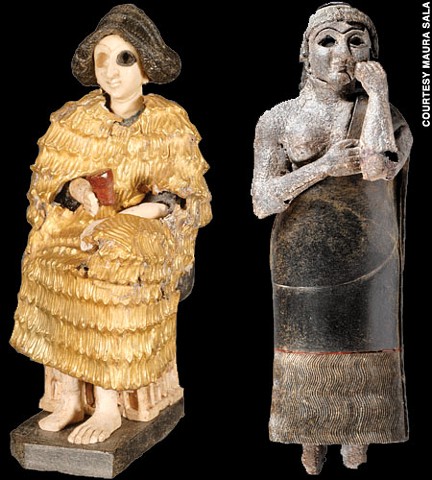 Figuritas divinas halladas en Ebla, pertenecientes al Bronce Medio sirio