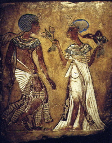 Imagen que aparece en la Estela de los Enamorados, del periodo amárnico egipcio