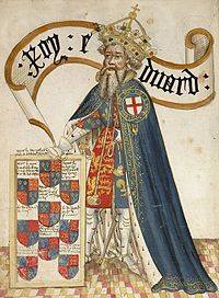 Eduardo III de Inglaterra (1312-1377), en la ilustración con la Orden de la Jarretera que él mismo fundó