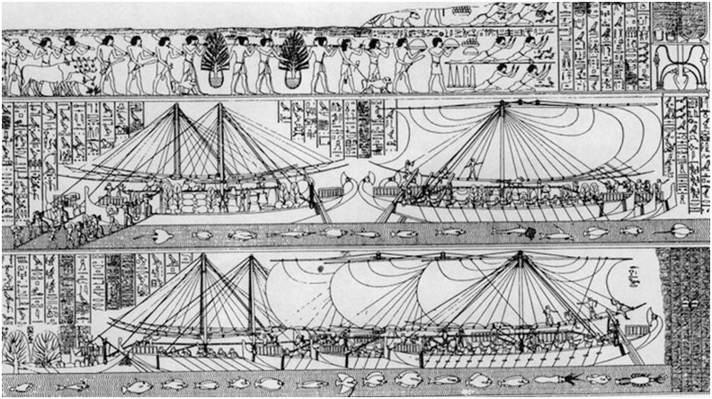Relieve de la expedición de Punt realizada durante el reinado de la reina Hatshepsut