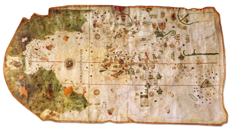 Ilustración 1: Mapa Mundi de Juan de la Cosa. 1500. (Museo Naval de Madrid)