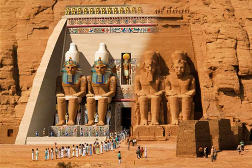 Posible reconstrucción del templo de Abu Simbel en tiempos del reinado de Ramsés II