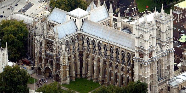 La Abadía de Westminster desde el aire
