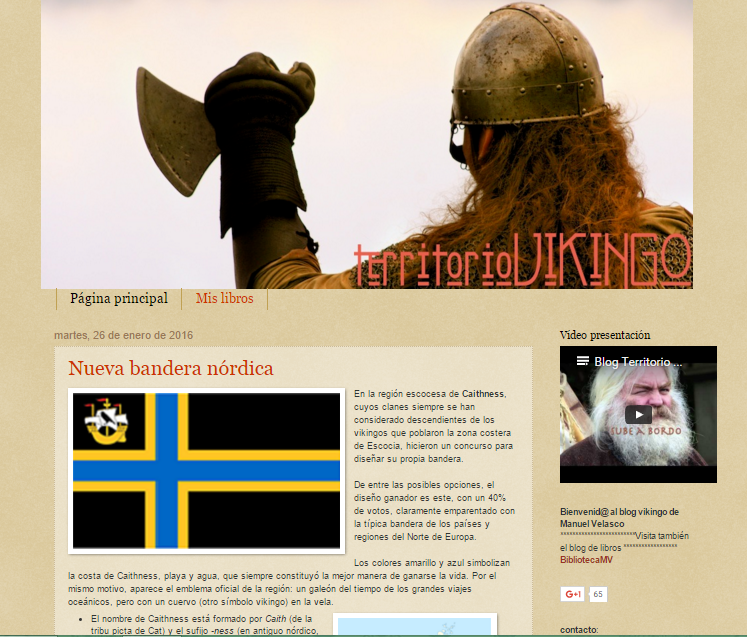 Captura de pantalla general del blog Territorio Vikingo
