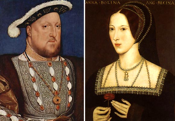 El rey inglés Enrique VIII y Ana Bolena, su segunda esposa