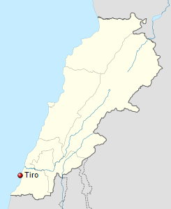 Ubicación de Tiro, una de las ciudades de los fenicios