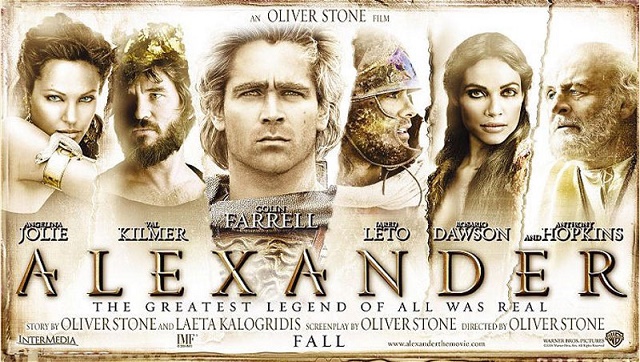Uno de los carteles promocionales de la película de Oliver Stone, una de las representaciones de Alejandro Magno en el cine