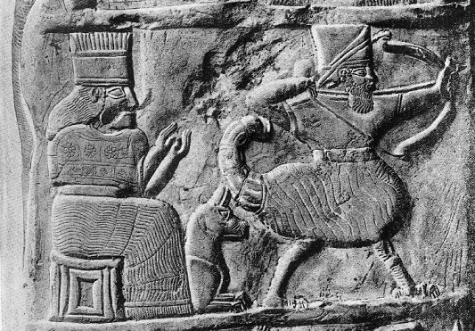 Una de las escenas del kudurru que narra la batalla decisiva entre babilonios y elamitas