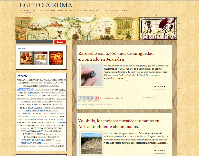 Captura de pantalla general de este gran blog de Historia antigua