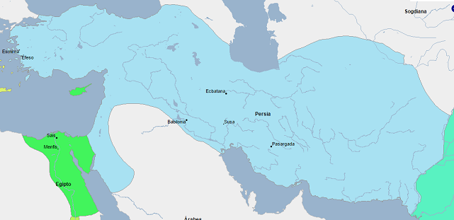 El inmenso imperio persa tras la anexión del imperio de Babilonia
