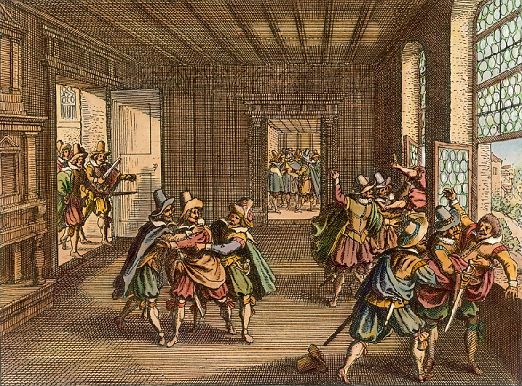 Ilustración 2 Matthäus Merian el VIejo, La defenestración de Praga, grabado en cobre