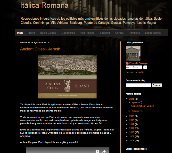 Captura de pantalla general de esta gran página de reconstrucciones romanas