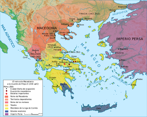 El reino de Macedonia a la muerte de Filipo II