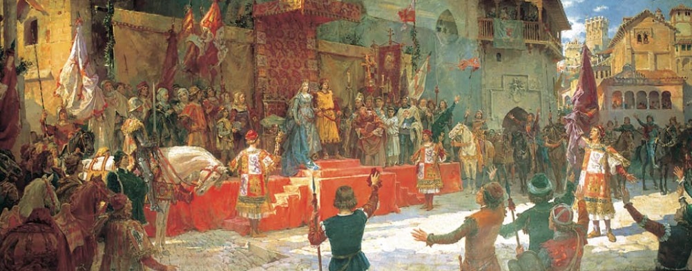 Cuadro que representa la proclamación de los Reyes Católicos en Segovia
